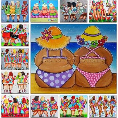 New 5D Full Square Diamond painting embroidery Cross stitch Cartoon sexy fat lady comic woman Drill mosaic beautiful beauty girl