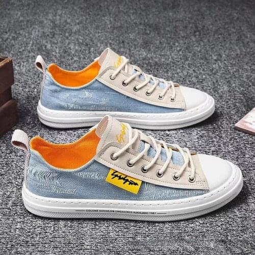 2021 New Mens Shoes Canvas Shoes Trend Denim Fashion All-match Casual Shoes Breathable Comfortable Soft Sole Shoes