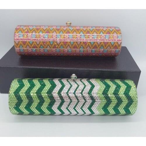 2021 New Arrival Small Diamond Clutch PurseXIYUAN Luxury Full Crystal Women Long Messenger Shoulder PursesFemale Rhinestone Bags