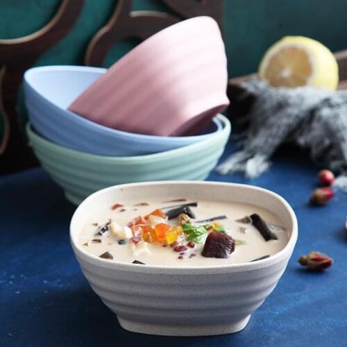 Japanese Style Solid Color Tableware Eco Friendly Wheat Straw Household Creative Personality Dish Set Kitchen Accessories