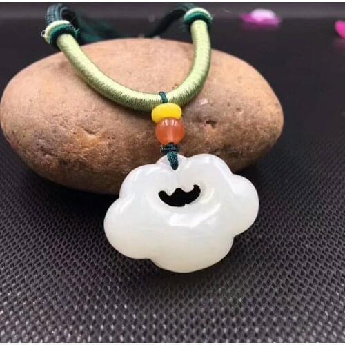Natural Hetian jade pendant Ruyi baby lock child safety lock with certificate and Pendant