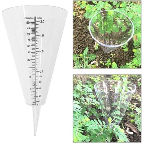 Clear Rain Gauge Dual Scale Cone Rain Gauge Outdoor Rain Measuring Cup