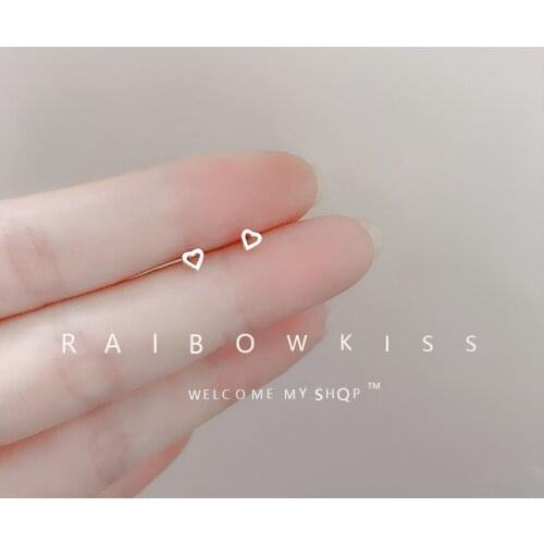 Hollow Heart Stud Earrings For Women Summer Ear Partner Sweet Romantic Male Send Girlfriend Holiday Gift Female Small Jewelry