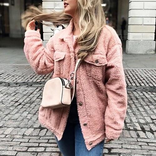 Winter Warm Faux Fur Coat Women Soft Loose Outerwear Pockets Fur Jacket Ladies Casual Plus Size Overcoat