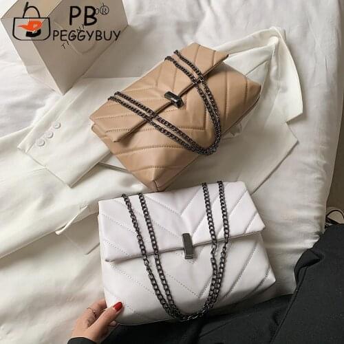 Fashion Women PU Messenger Bag Casual Ladies Chain Solid Color Flap Handbags Fashion Cell Phone Crossbody Messenger Bag