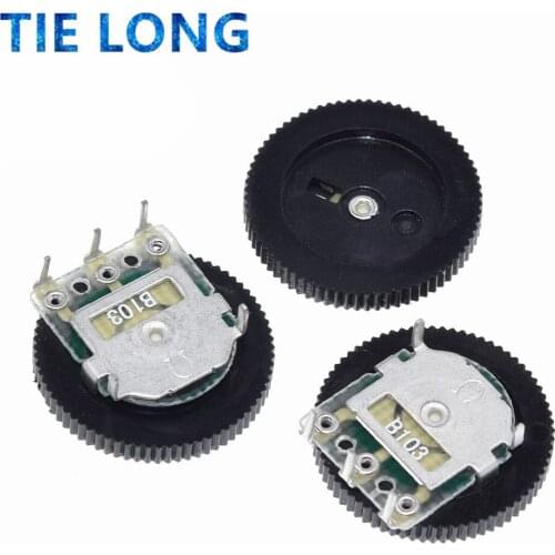 TIELONG 10PCS B103 16x2mm 10K Ohm Double Dial Taper Volume Wheel Duplex Potentiometer Z07 Drop ship