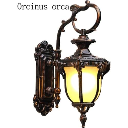 European style outdoor waterproof wall lamp American Vintage outdoor courtyard lamp balcony living room corridor garden wall lam