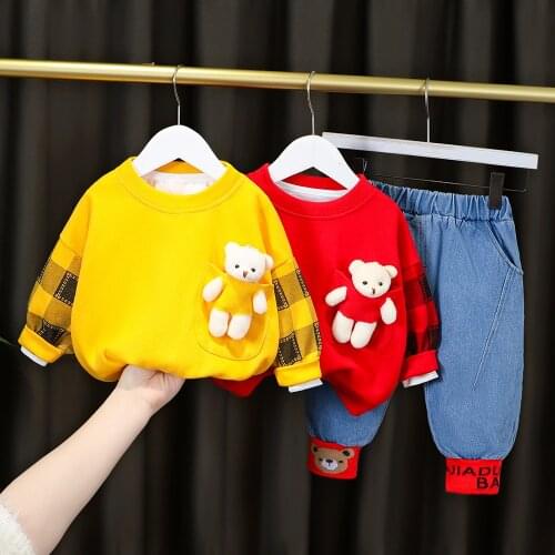 Spring Autumn Baby Fashion Clothes Set Kid Boys Girls Top+Pants 2Pcs/sets Children Infant Clothing Set Toddler Cotton Sportswear