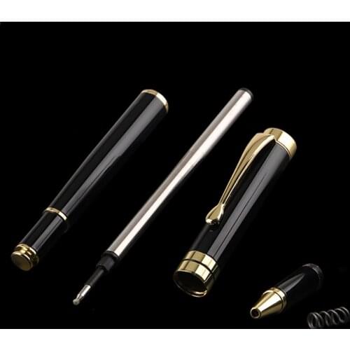 1pcs heavy metal sense black gold metal ballpoint pen business office 0.5 mm nib ballpoint pen write student school stationery