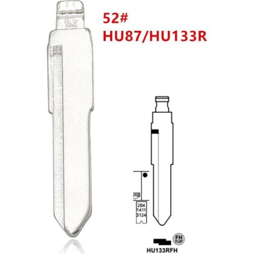 10pcs 52# HU87 HU133R Metal Uncut Blank Flip Remote Key Blade For Suzuki Swift for keydiy KD xhorse VVDI JMD No. 52