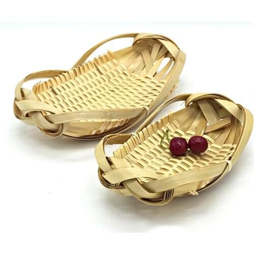 100% Handmade Bamboo Sushi Plate Creative Stagger Knit Tray Tempura Bowl Sushi Dish Nigiri Plate Natural Tableware Food Dish 1pc