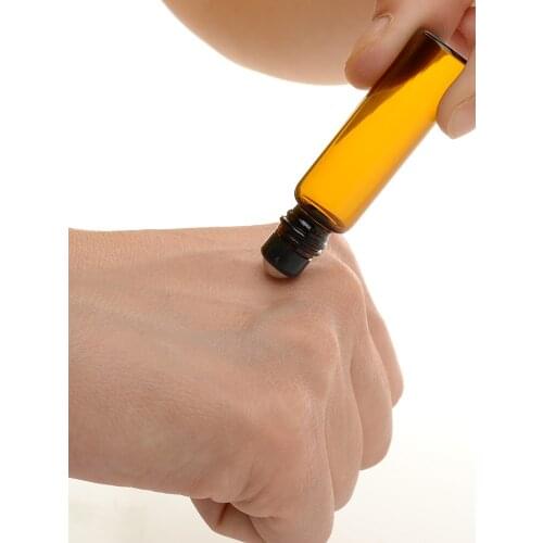 2/3/5/10ml Glass Roll -on Bottle Amber Roller Ball Essential Oil Bottle Empty Perfume Roller Ball Refillable Liquid Container