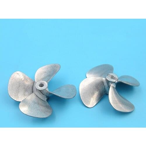 4-Blade CW CCW 4MM 60MM Propeller Shaft Prop for DIY RC Bait Boat Models Durable Zinc Alloy Modification Parts