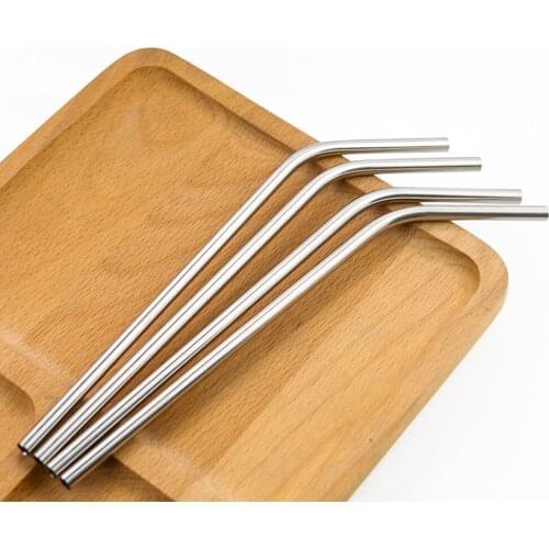 5PCS Bent Drinking Straw 304 Stainless Steel Reusable Straws Tube Camping Kitchen Travel Party Bar Accessory Drinkware Wholesale