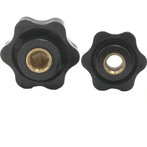 5pcs m4 m5 m6 m8 m10 Plum Bakelite Hand Tighten Nut Handle Thread Star Mechanical Black Thumb Clamping Knob Manual Nuts