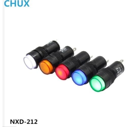 AD12 LED Round Signal Lamp 12mm Indicator Light NXD-212 red green yellow blue white ACDC 12V 24V 36V 48V 110V 220V 380V