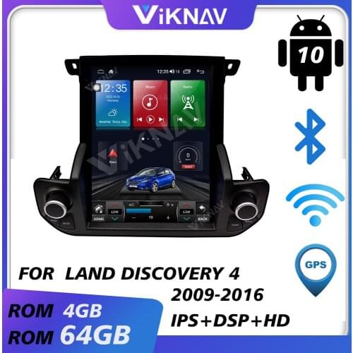 Car gps navi video multimedia player for land discovery4 2009-2016 android auto radio car audio tape recorder hd vertical screen