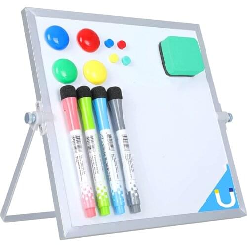 White Board,10X10 Inch Double Sided Magnetic Dry Erase Board,4 Markers,8 Magnets And 1 Eraser,Portable Dry Erase Boards