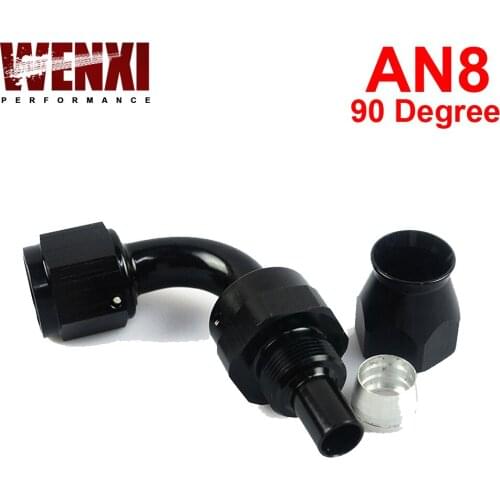 Black High Quality AN8 AN-8 90 DEGREE REUSABLE SWIVEL HOSE END FITTING AN8 WX-SL6090-08-021