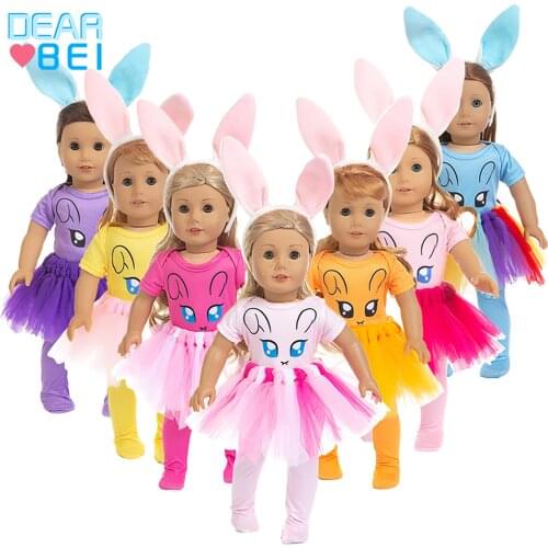 D&B 2021 New Born Baby Dress 43 cm Baby Doll Clothes Veil Dress 18 Inch American Generation Girl Doll Dress