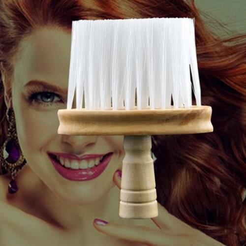 Wooden Handle With Nylon Hair Shaving Brush Old Design Professional Hairdressing Neck Brush For Hair Cleaning Styling Tools