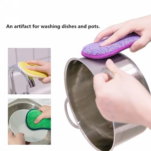 Superfine Fiber Dishwashing Sponge Double-Sided Dish Cleaning Cloth Washing Dishes Sponge Scourer Pan Brush Pot Cleaning Cloth