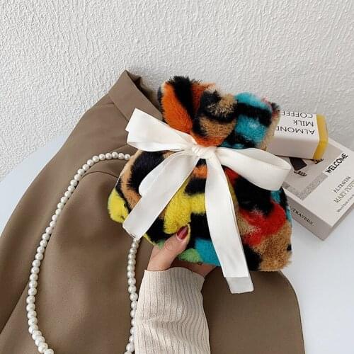 THREEPEAS Elegant Female New High Quality Soft Plush Womens Designer Handbag Lock Chain Shoulder Messenger Bag