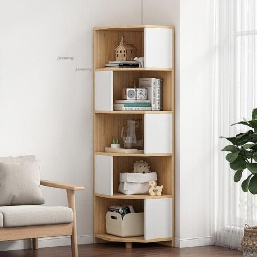 Living Room Sofa Corner Cabinet Nordic Bedroom Furniture Triangle Bookcase Dormitory Apartment Storage Shelf Balcony Plant Rack