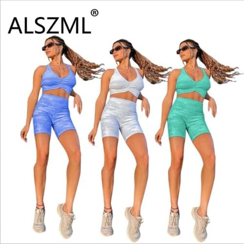 Summer Hot Recommend Sleeveless Crop Top And Hot Short 2 Pieces Set Sexy Tight Club Tracksuits