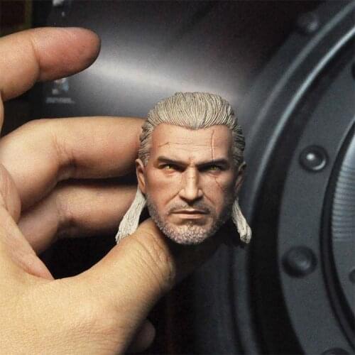 1/6 Scale Geralt Head Model Male Head Sculpt for 12''Figure Body DIY