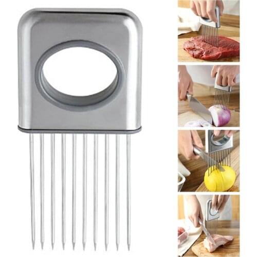 Stainless Steel Onion Fork Fruit And Vegetable Knife Slicer Tomato Knife Cutting Knife Safety Auxiliary Tool Kitchen Tool