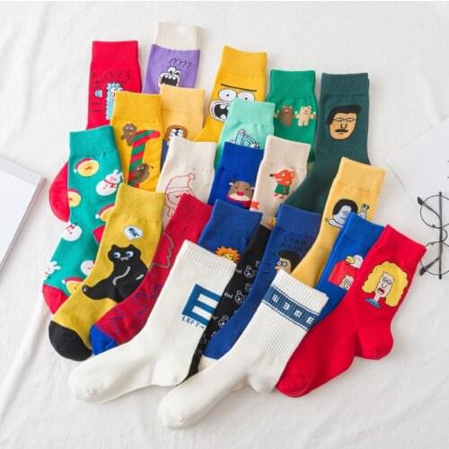 Kawaii Women Animals Cartoon Tube Socks Cute Anime characters Cotton Long Socks Female Funny Socks for Girl Christmas Gift