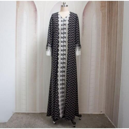 New Arrival Eid Lace Embroidery Djellaba Abaya Full Length Muslim Dress Dubai Turkey Muslim Dress Islam Abayas Belt WY123