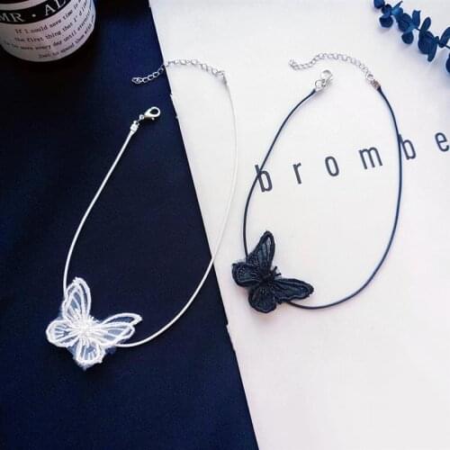 1pc Elegant Choker Necklace Creative Butterfly Decor Collar Necklace Tattoo Necklace For Women Ladies Girls Jewelry Accessories