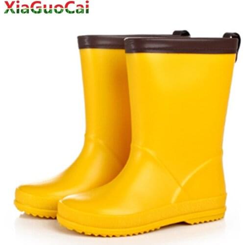 Newest Kids Rain Boots Girls Boys Children Winter Warm Rainboots Cute Waterproof Light Non-slip Rubber High Quality Rain Shoes