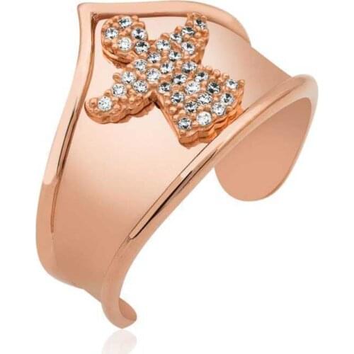 Silver Angel Pattern Joint Ring