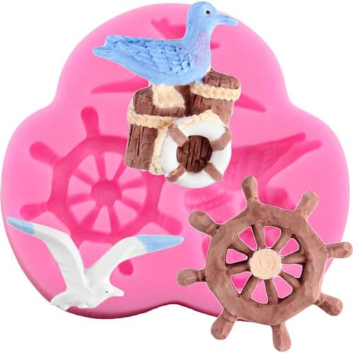 3D Rudder Seagull Pigeon Bird Silicone Mold Polymer Clay Mould DIY Cupcake Fondant Molds Cake Decorating Tools Chocolate Moulds