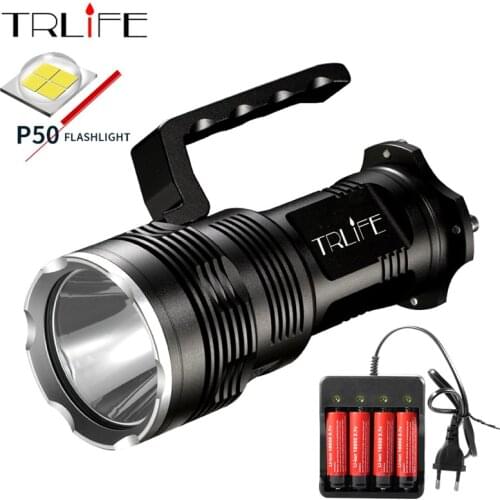 8000Lums LED Lantern Searchlight XHP50 18650 LED Flashlight Torch Light Rechargeable Battery Aluminum Lamp Powerful FlashLights