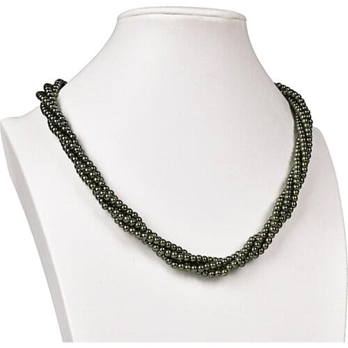 Dark Green surround style Imitation Pearls 4mm Making Design Diy Necklace 20inch Bracelet 7.5inch and curtain Earrings H170