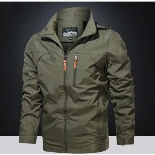 High Quality Solid Color Hooded Coat Hiking Outdoors Jacket Windbreaker Outdoor Windproof Mountaineering Men Jacket