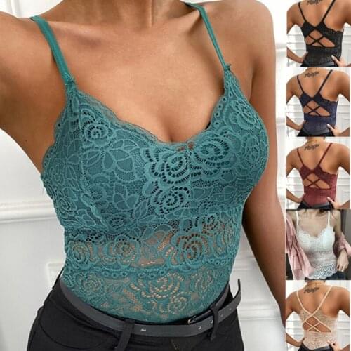 Cross Lace Lace Top Small Suspender Womens New Sexy Open Back V-neck Bust Slim Tank Top 2021