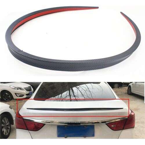 1.3M Car Rear Roof Trunk Spoiler Rear Wing Lip Trim Sticker Kit Carbon Fiber Color Flexible and Durable Universal