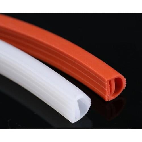 1M High temperature resistant Red White silicone seal E Type Strip E Shape Silicone Stirp Door Oven Freezer Door Oven Steaming