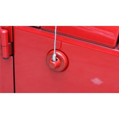 1PC Chrome ABS Antenna Base Cover Sticker Fit For 2007-2016 Jeep Wrangler JK Car-covers Red