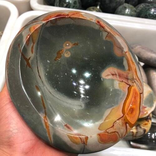 1pcs Natural Marine stone hand carved ashtray