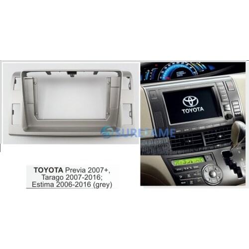 10.1 inch Car Radio Facia Panel for TOYOTA Previa 2007+, Tarago 2007-2016; Estima 2006-2016 (Right Wheel) Fascia Dash Kit Plate