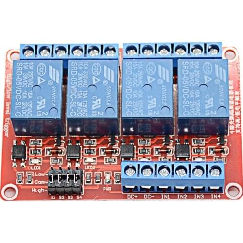12V 4 Channel Relay Module With Optocoupler Isolation Supports High and Low Trigger 4 Road Relay RM003