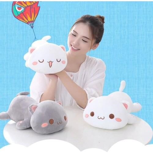 35cm Kawaii Interactive Baby Plush Cat Pillow Dolls Stuffed Animal Toys Plushie Stuff Cute Plushies Toy Plushy Doll Kids Girls