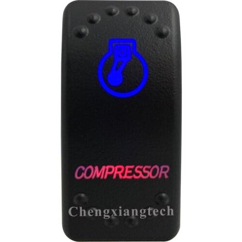 Car Boat Truck Rv Bus - On Off - Up Blue & Down Red Led - Rocker Switch - COMPRESSOR - 5 Pins - SPST - Waterproof - Customer DIY