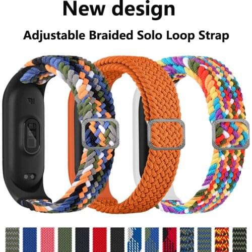 Bracelet for mi band 5 6 Strap Nylon Sport Braided stretch Solo Loop watch Belt correa Miband strap Wristband xiaomi Mi band 4 3